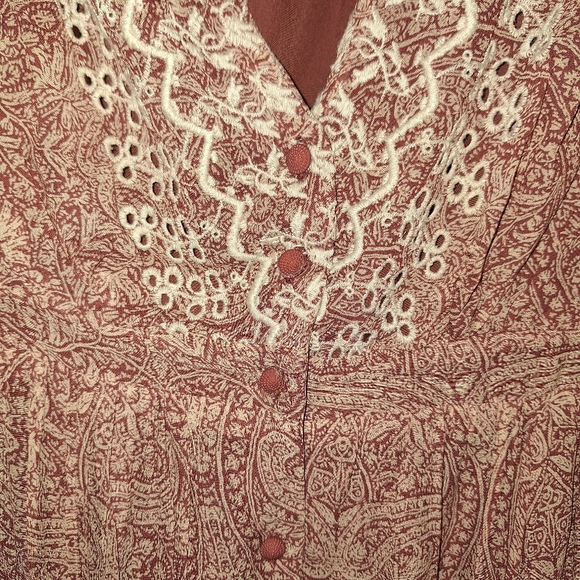 Anthropologie Floreat Kalala Peasant Maxi Dress Ladies 2 Embroidered Peasant - Picture 4 of 7